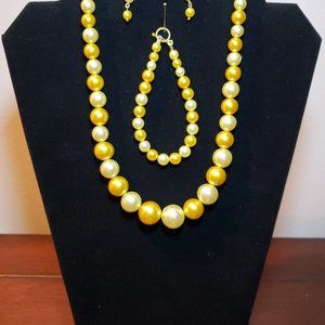 Yellow Pearl Jewelry Sets